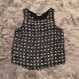 Neon yellow and black pattern top